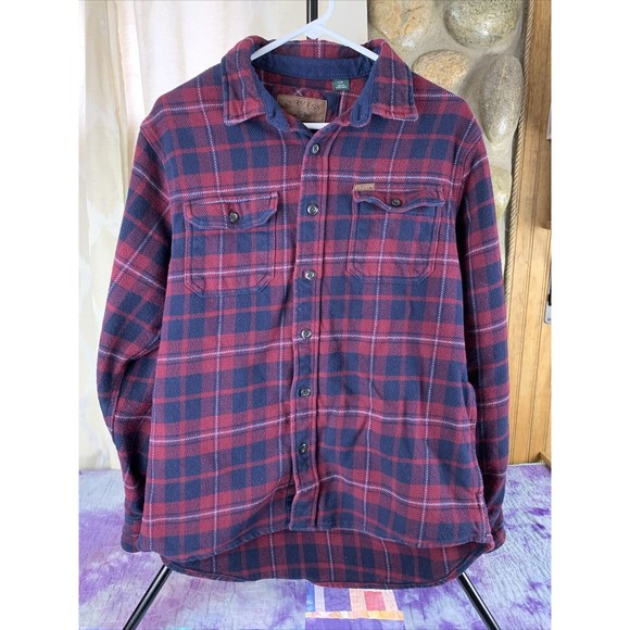 Orvis Other - Orvis Shirt Jacket Mens L Red Black Flannel Button 100% Cotton Outdoors Casual